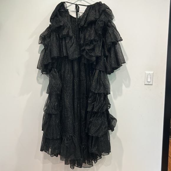 Club Exx Tulle layer black stardust duster cardigan maxi full xs/s women’s new - Picture 6 of 7